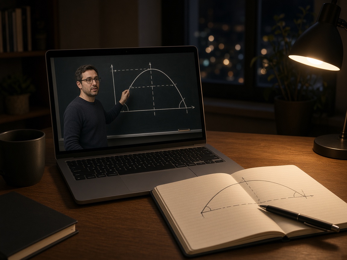 Online fizikaóra laptopon.
